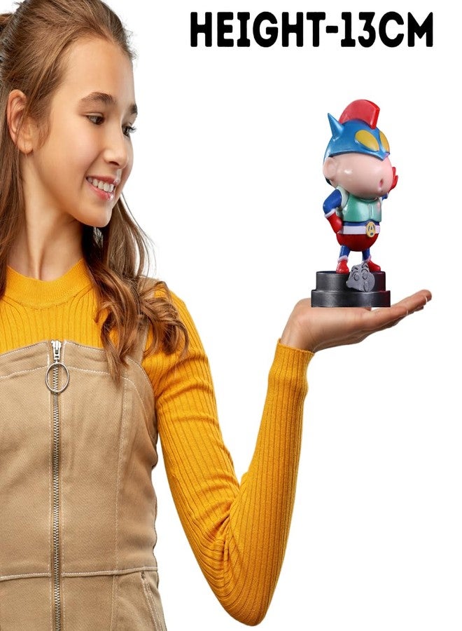 FUNFOB Shinchan Action Figure Height-13cm Collectible for Anime Fans Action Kamen Toys PVC Multicolour | Shinchan Silver Stand - Image 4